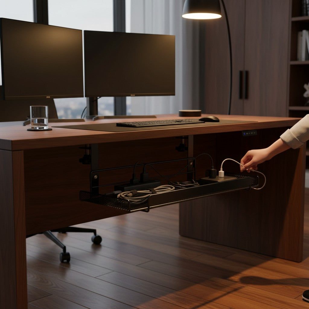 CordNest Under-Desk Cable Management Tray