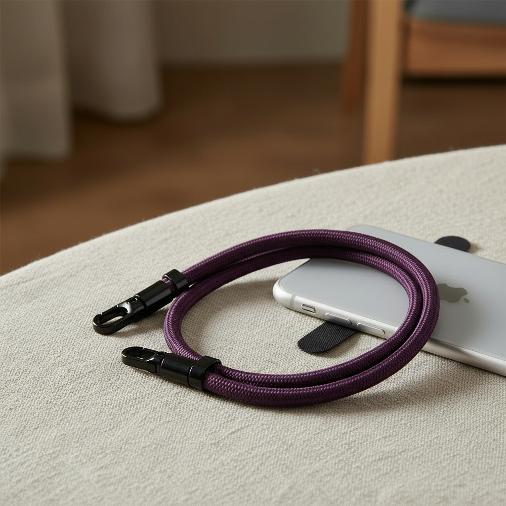 Plum phone wrist strap