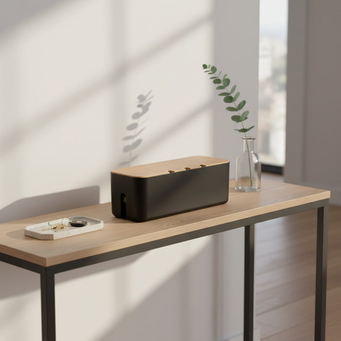 CordNest Bamboo Cable Management Box