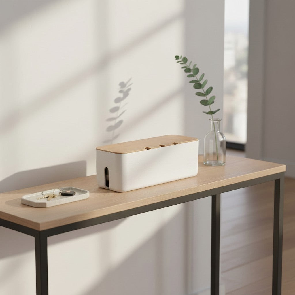 CordNest Bamboo Cable Management Box